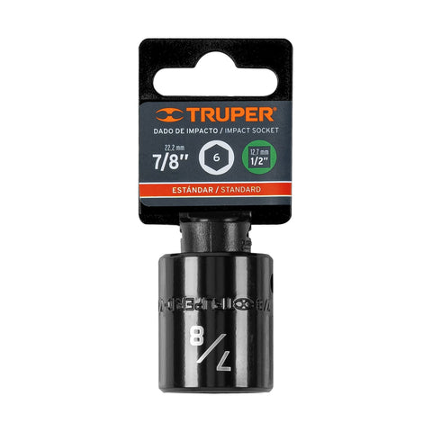 Dado de impacto de 7/8', 6 puntas, cuadro 1/2', Truper | D-7428-H | 13383