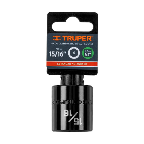 Dado de impacto de 15/16', 6 puntas, cuadro 1/2', Truper | D-7430-H | 13384