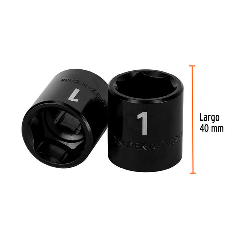 Dado de impacto de 1', 6 puntas, cuadro 1/2', Truper | D-7432-H | 13385