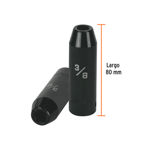 Dado largo impacto de 3/8', 6 puntas, cuadro 1/2', Truper | D-7312-HL | 13386