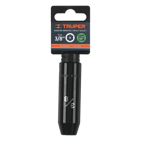 Dado largo impacto de 3/8', 6 puntas, cuadro 1/2', Truper | D-7312-HL | 13386