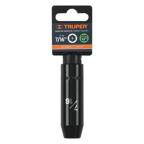 Dado largo impacto de 7/16', 6 puntas, cuadro 1/2', Truper | D-7314-HL | 13387