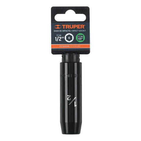 Dado largo impacto de 1/2', 6 puntas, cuadro 1/2', Truper | D-7316-HL | 13388
