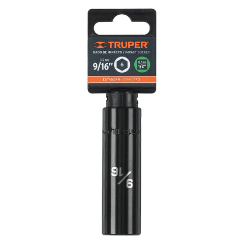 Dado largo impacto de 9/16', 6 puntas, cuadro 1/2', Truper | D-7318-HL | 13389