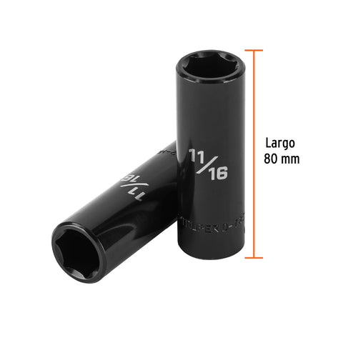 Dado largo impacto de 11/16', 6 puntas, cuadro 1/2', Truper | D-7322-HL | 13391