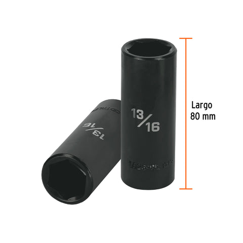Dado largo impacto de 13/16', 6 puntas, cuadro 1/2', Truper | D-7326-HL | 13393