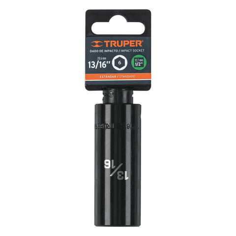 Dado largo impacto de 13/16', 6 puntas, cuadro 1/2', Truper | D-7326-HL | 13393