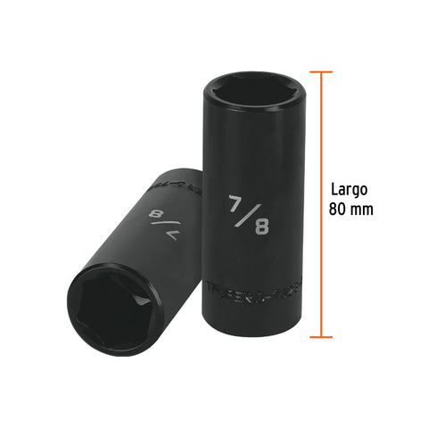 Dado largo impacto de 7/8', 6 puntas, cuadro 1/2', Truper | D-7328-HL | 13394