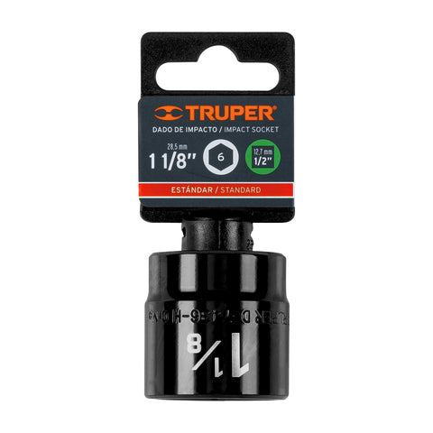 Dado de impacto de 1-1/8', 6 puntas, cuadro 1/2', Truper | D-7436-H | 13398