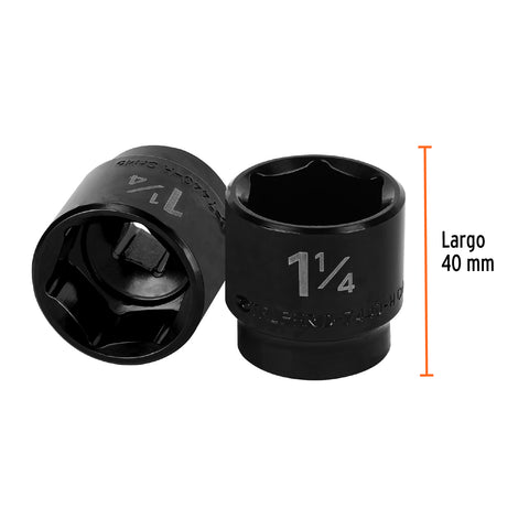 Dado de impacto de 1-1/4', 6 puntas, cuadro 1/2', Truper | D-7440-H | 13399
