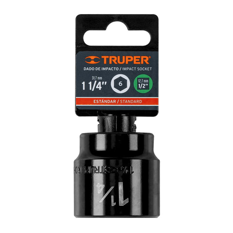 Dado de impacto de 1-1/4', 6 puntas, cuadro 1/2', Truper | D-7440-H | 13399