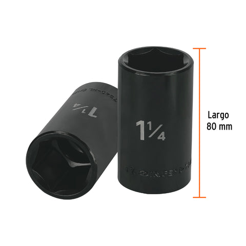 Dado largo impacto de 1-1/4', 6 puntas, cuadro 1/2', Truper | D-7340-HL | 13402