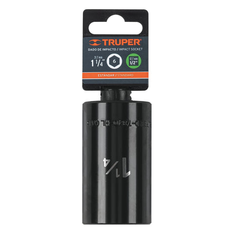 Dado largo impacto de 1-1/4', 6 puntas, cuadro 1/2', Truper | D-7340-HL | 13402