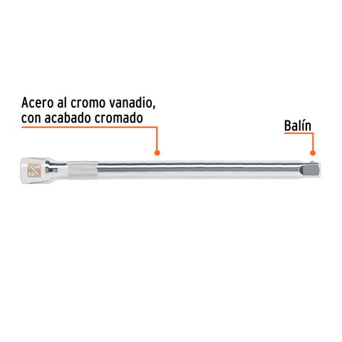 Extensión cuadro 1/2' para matraca, largo 10', Truper | E-5463 | 13418