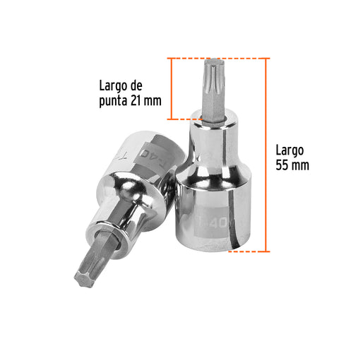 Dado punta torx T-40, cuadro 1/2', Truper | D-543940-W | 13437