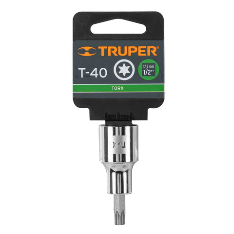 Dado punta torx T-40, cuadro 1/2', Truper | D-543940-W | 13437
