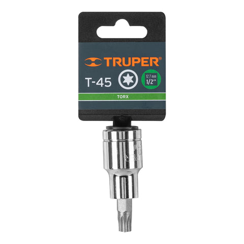 Dado punta torx T-45, cuadro 1/2', Truper | D-543945-W | 13438