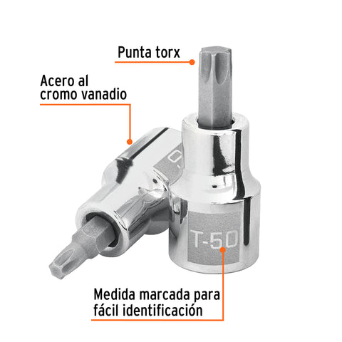 Dado punta torx T-50, cuadro 1/2', Truper | D-543950-W | 13439