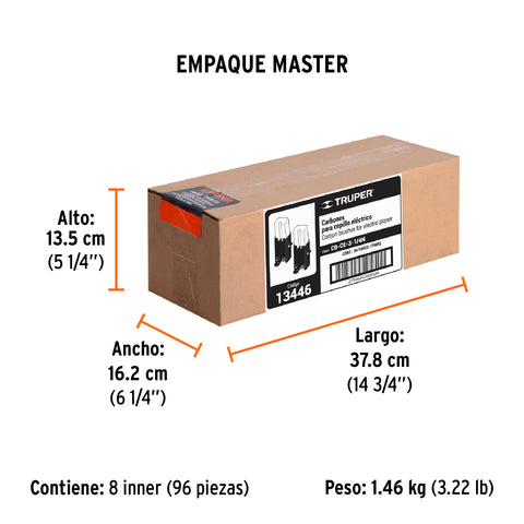 Bolsa con 2 carbones de repuesto para CEPEL-3-1/4N, TRUPER | CB-CE-3-1/4N | 13446