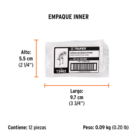 Bolsa con 2 carbones de repuesto para LIBA-4X24N2, TRUPER | CB-LB-4X24N2 | 13462