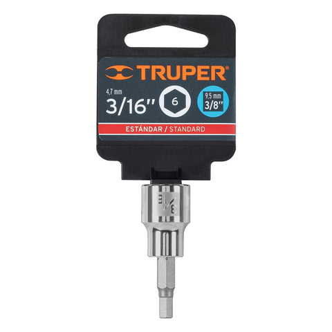 Dado punta hexagonal de 3/16', cuadro 3/8', Truper | D-4990-3/16 | 13463