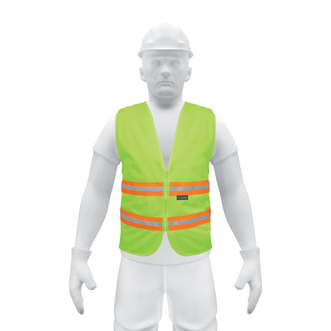 Chaleco de seguridad verde alta visibilidad con cierre | CHS-600V | 13474