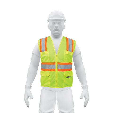 Chaleco de seguridad verde max visibilidad y 6 bolsas | CHS-700V | 13476