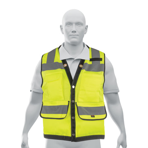 Chaleco seguridad reforzado verde con bolsas, M, EXPERT | CHS-800V-M | 13482