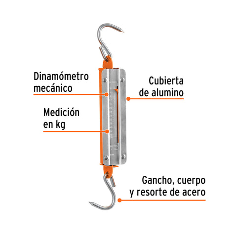 Báscula capacidad 50 kg romana de resorte, Truper | BAS-50R | 13519