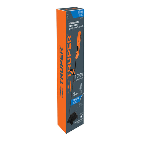 Desbrozadora eléctrica 1000 W mango 'D', 14' corte, Truper | DES-1000 | 13521