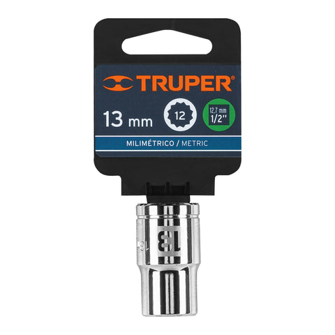 Dado de 13 mm, 12 puntas, cuadro 1/2', Truper | D-1213-EM | 13527