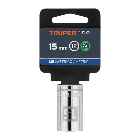 Dado de 15 mm, 12 puntas, cuadro 1/2', Truper | D-1215-EM | 13529