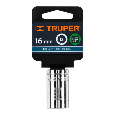 Dado de 16 mm, 12 puntas, cuadro 1/2', Truper | D-1216-EM | 13530