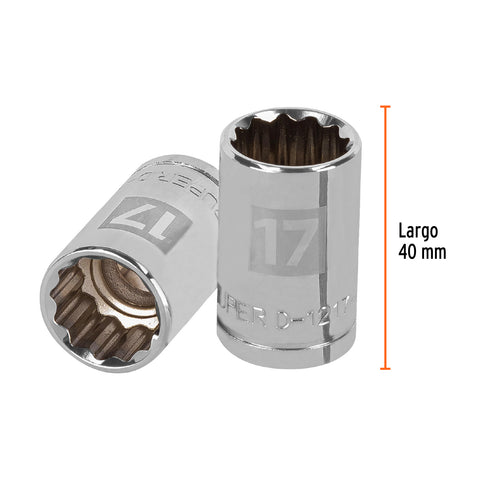 Dado de 17 mm, 12 puntas, cuadro 1/2', Truper | D-1217-EM | 13531