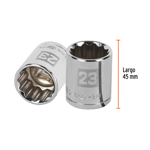 Dado de 23 mm, 12 puntas, cuadro 1/2', Truper | D-1223-EM | 13537