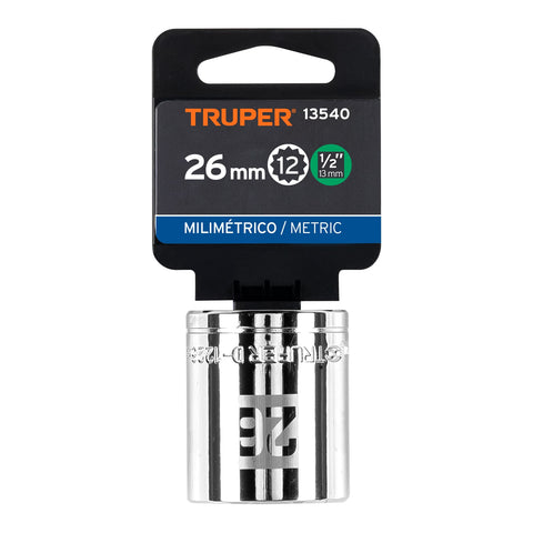 Dado de 26 mm, 12 puntas, cuadro 1/2', Truper | D-1226-EM | 13540