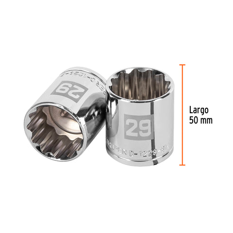 Dado de 29 mm, 12 puntas, cuadro 1/2', Truper | D-1229-EM | 13543