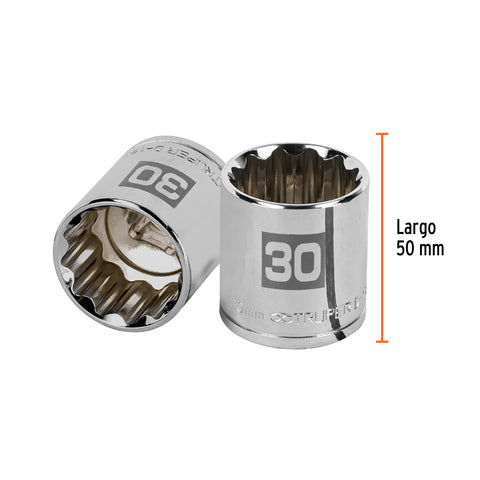 Dado de 30 mm, 12 puntas, cuadro 1/2', Truper | D-1230-EM | 13544