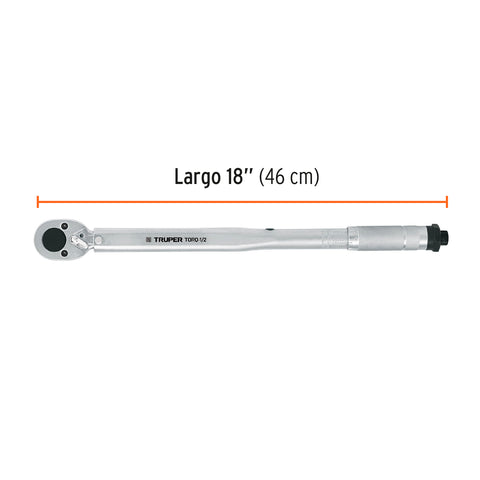 Torquímetro de trueno, dos lecturas, cuadro 1/2', Truper | TORQ-1/2 | 13568