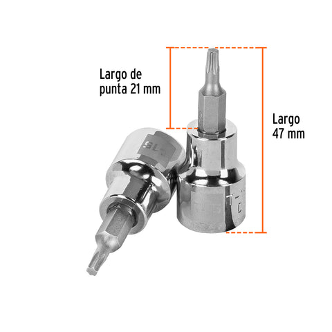 Dado punta torx T-15, cuadro 3/8', Truper | D-523915-W | 13569