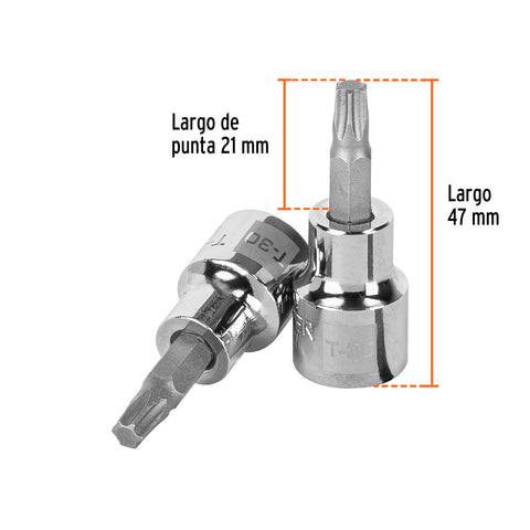 Dado punta torx T-30, cuadro 3/8', Truper | D-523930-W | 13573