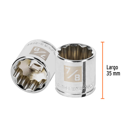 Dado de 7/8', 12 puntas, cuadro 3/8', Truper | D-3828 | 13590