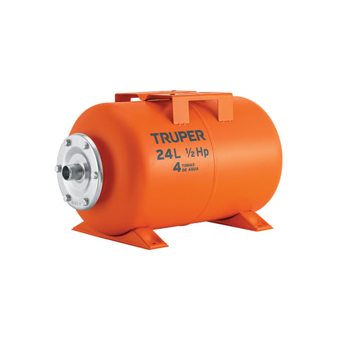 Tanque hidroneumático horizontal, 24 litros, TRUPER | TN-HN-1/2X24 | 13593