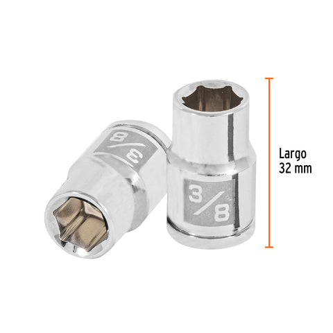 Dado de 3/8', 6 puntas, cuadro 3/8', Truper | D-3812-H | 13607