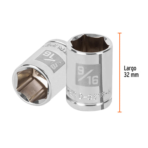 Dado de 9/16', 6 puntas, cuadro 3/8', Truper | D-3818-H | 13610