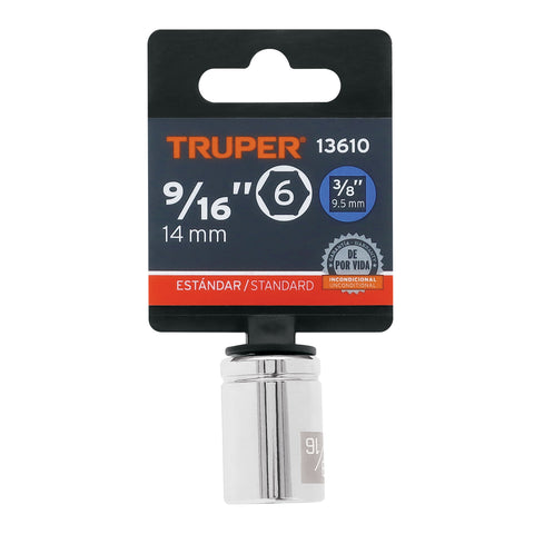 Dado de 9/16', 6 puntas, cuadro 3/8', Truper | D-3818-H | 13610