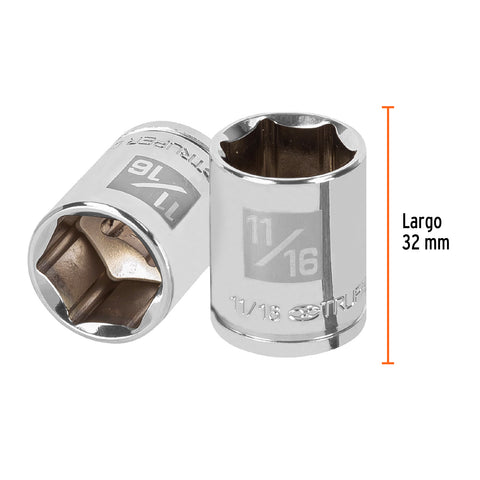 Dado de 11/16', 6 puntas, cuadro 3/8', Truper | D-3822-H | 13612