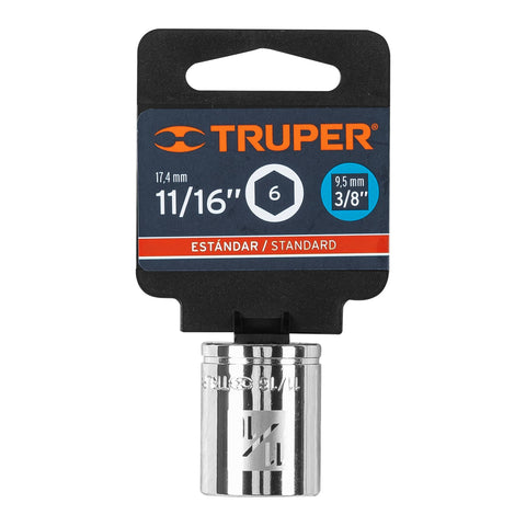 Dado de 11/16', 6 puntas, cuadro 3/8', Truper | D-3822-H | 13612