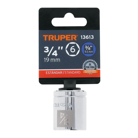 Dado de 3/4', 6 puntas, cuadro 3/8', Truper | D-3824-H | 13613