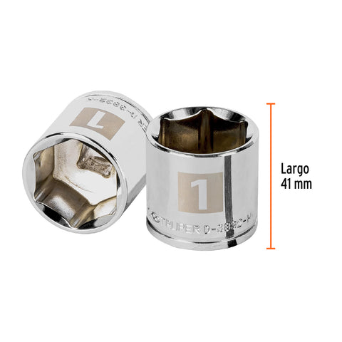 Dado de 1', 6 puntas, cuadro 3/8', Truper | D-3832-H | 13617